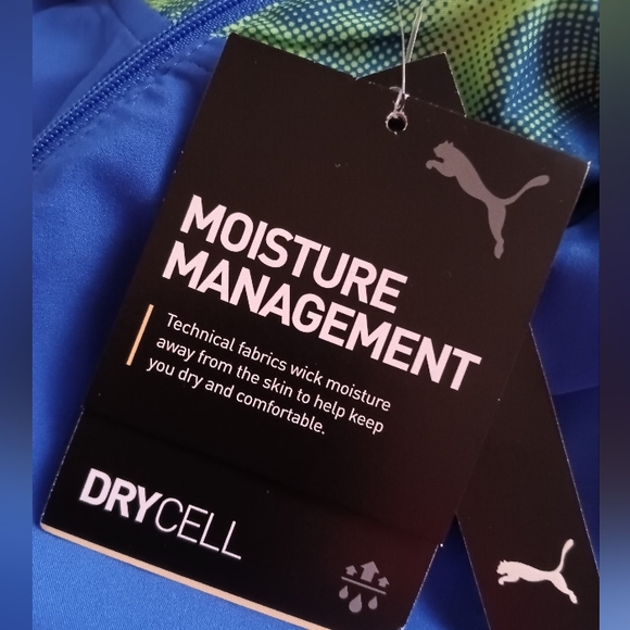 🆕Puma | Run FAV AOP Woven Jacket Royal Sapphire Blue & Green Mens Size Large - Picture 9 of 15